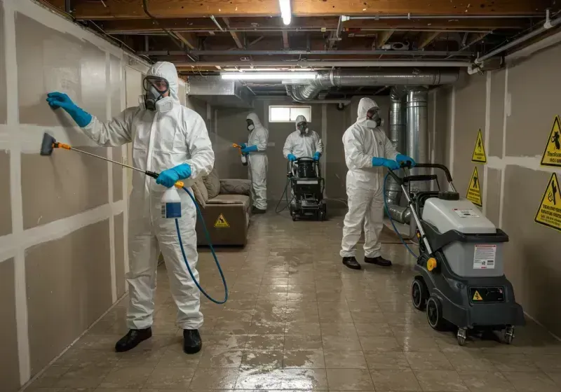 Basement Moisture Removal and Structural Drying process in Rancho Palos Verdes, CA